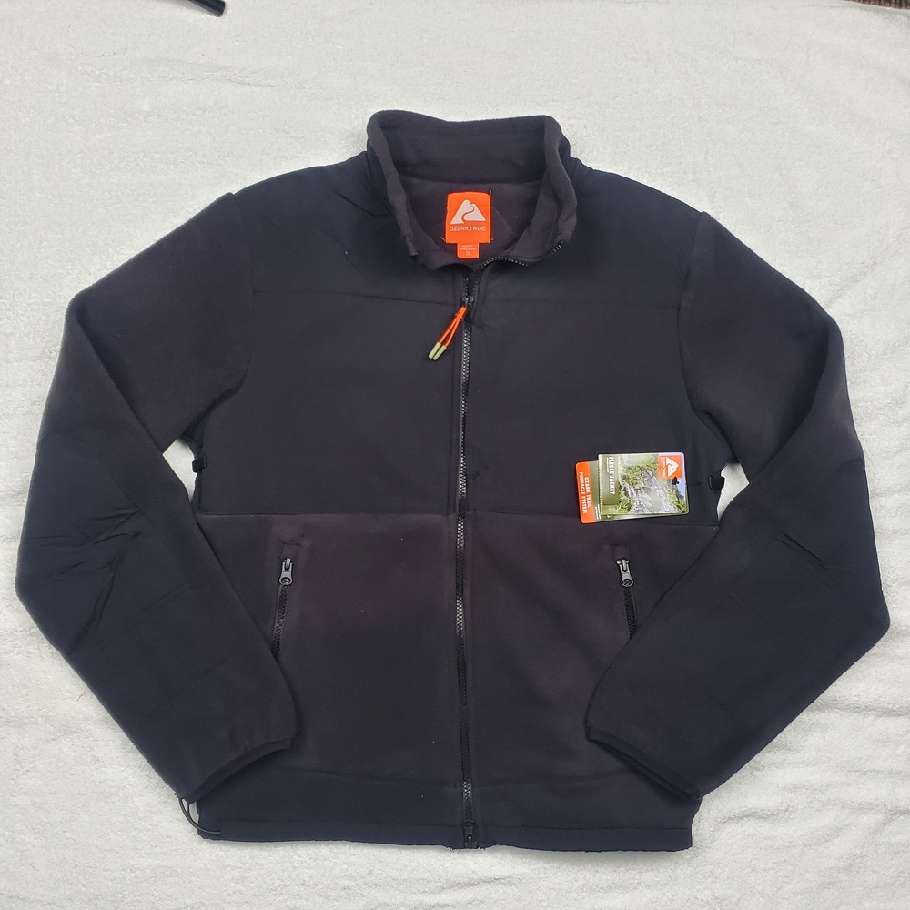NEW Ozark Trail Women's Zip Up Fleece Jacket w/ Pockets Black Soot Small